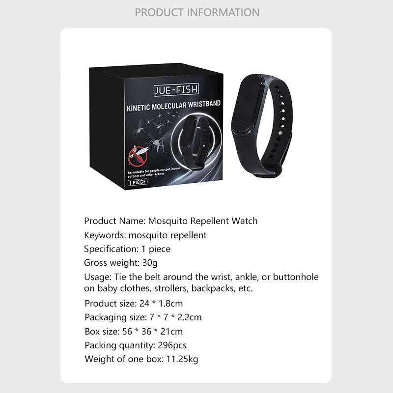 Wearable Mosquito Repellent Unisex Wristband Physical & Ultrasonic Non-Chemical For Home & Outdoor Includes 2 Batteries
