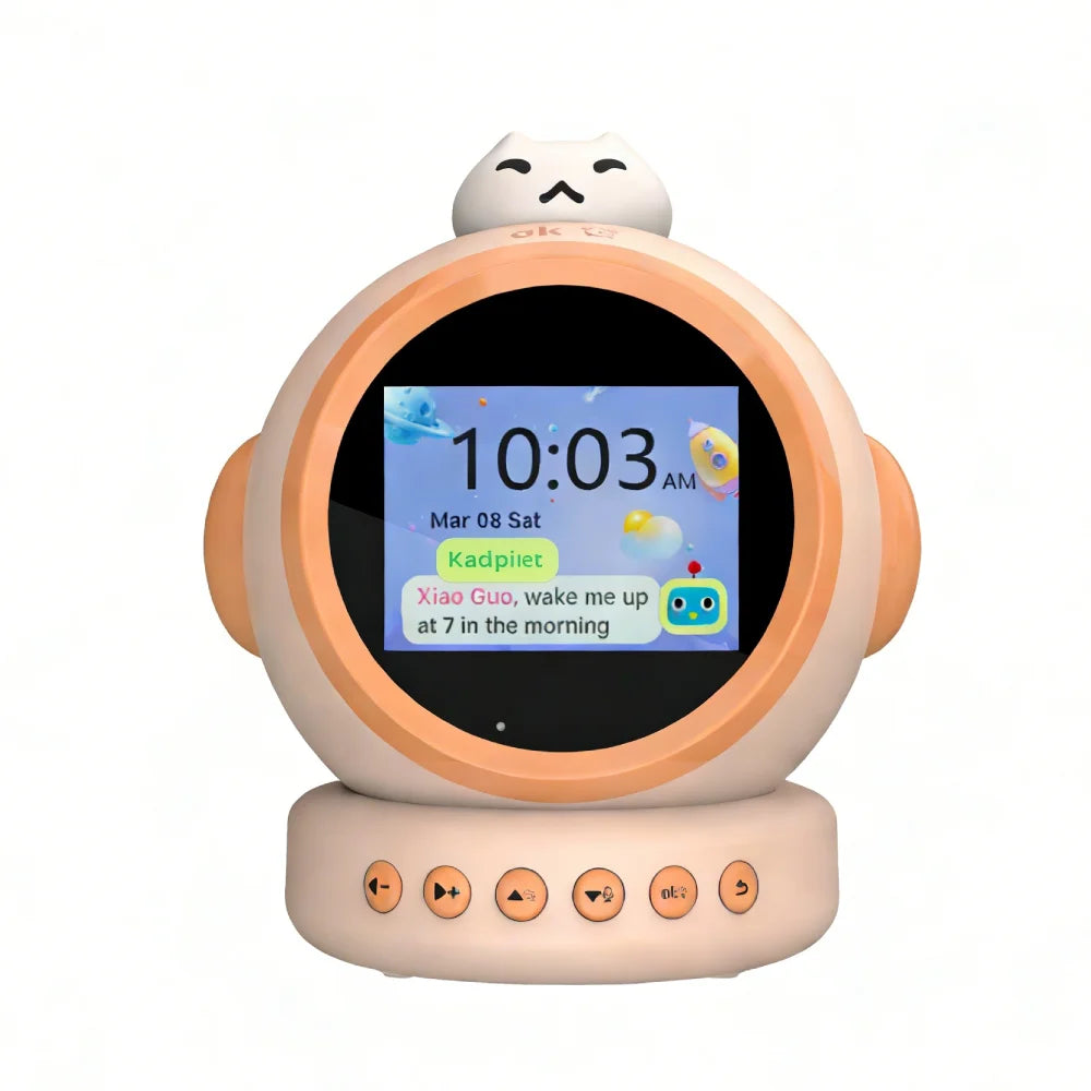Smart AI Alarm Clock for Kids Ok to Wake Children with Sleep Training and Sound Talking Robot Toy Birthday Gift for Boy Girls