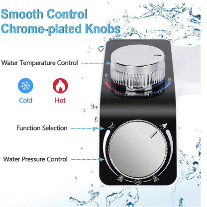 Bidet Toilet Seat Attachment Non-Electric Self-Cleaning Dual Nozzles Wash Hot Cold Mixer Water Lady Bathroom Accessories Sprayer