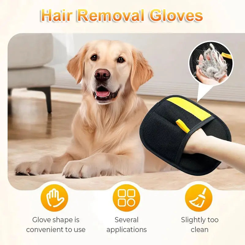 Dropshipping Two-Way Double-Sided Electrostatic Dog Hair Removal Glove Reusable Efficient Washable Upgraded Pet Grooming Glove