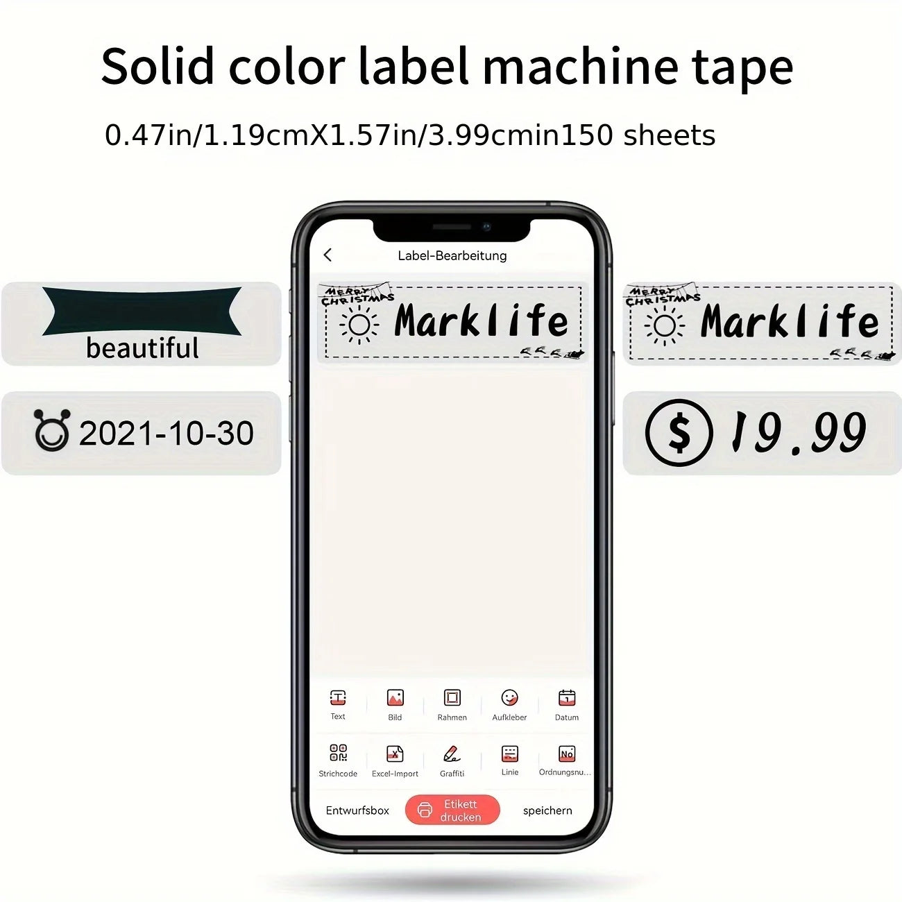 Marklife Mini Bluetooth Thermal Label Printer D110 B21 P15 Without Ink Self-Adhesive Stickers Printer For Office Kitchen School