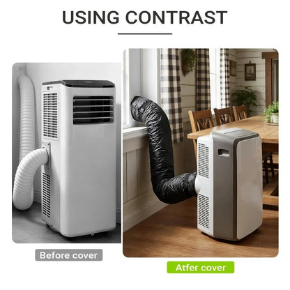 Adjustable Straps Air Conditioner Hose Cover Waterproof with 2 Buckle Straps Hose Insulation Cover Heat Insulation Protective