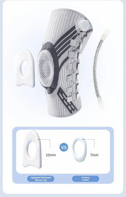 Sports knee support strap with spring support silicone shock absorption suitable for running basketball hiking outdoor sports