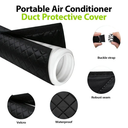 Adjustable Straps Air Conditioner Hose Cover Waterproof with 2 Buckle Straps Hose Insulation Cover Heat Insulation Protective