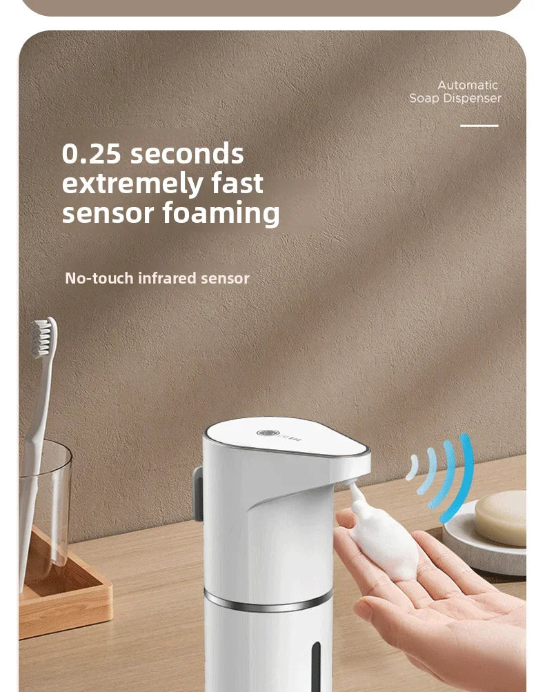 2026 New Automatic Foam Soap Dispensers Bathroom Smart Washing Hand Machine With USB Charging White High Quality ABS Material