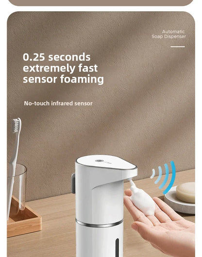 2026 New Automatic Foam Soap Dispensers Bathroom Smart Washing Hand Machine With USB Charging White High Quality ABS Material