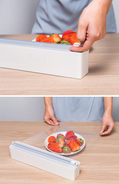 3 In 1/only 1 functional Aluminum Film Wrap Cutter WallMount Paper Towel Holder Cling Film Cutting Holder Plastic Wrap Dispenser