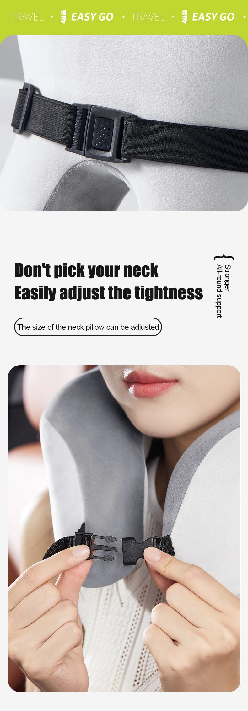 Travel Neck Pillow Slow Rebound Memory Foam U-shaped Pillow Comfortable Soft Car and Airplane Neck Pillow Office Nap