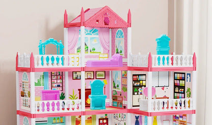 Popular Toy 3d Assembly Diy Mini Toy House Accessories Villa Princess Castle Led Lights Girl Birthday Gift Assembly Toy House
