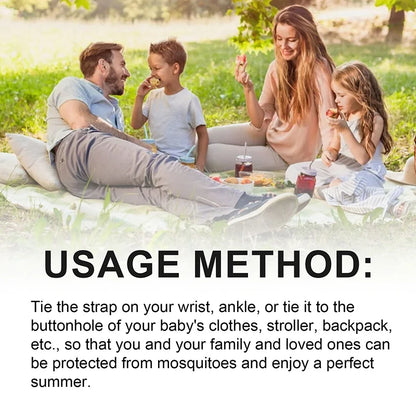 Wearable Mosquito Repellent Unisex Wristband Physical & Ultrasonic Non-Chemical For Home & Outdoor Includes 2 Batteries