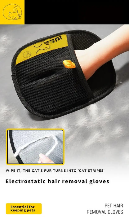 Animal hair glove Electrostatic gloves Two-way brush pet hair removal glove for cats dogs clothes furniture  electrostatic
