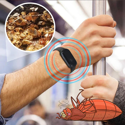 Wearable Mosquito Repellent Unisex Wristband Physical & Ultrasonic Non-Chemical For Home & Outdoor Includes 2 Batteries