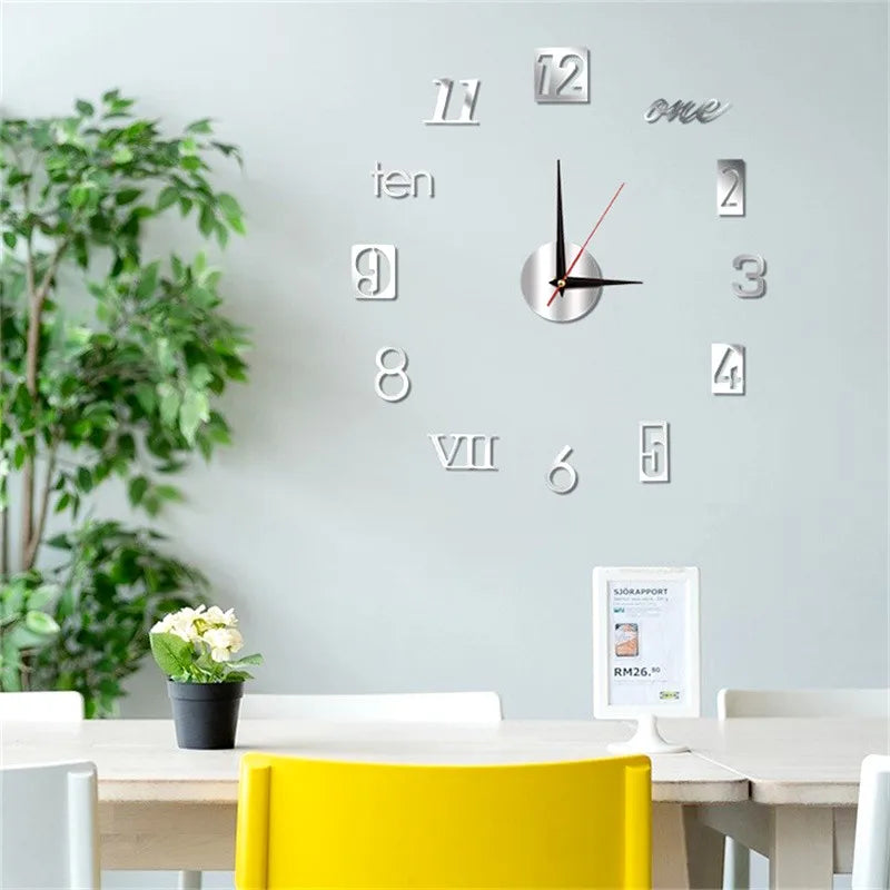 Creative Luminous Silent Wall Clock DIY Living Room Bedroom Three-dimensional Decorative Digital Clock Acrylic Wall Home Decor