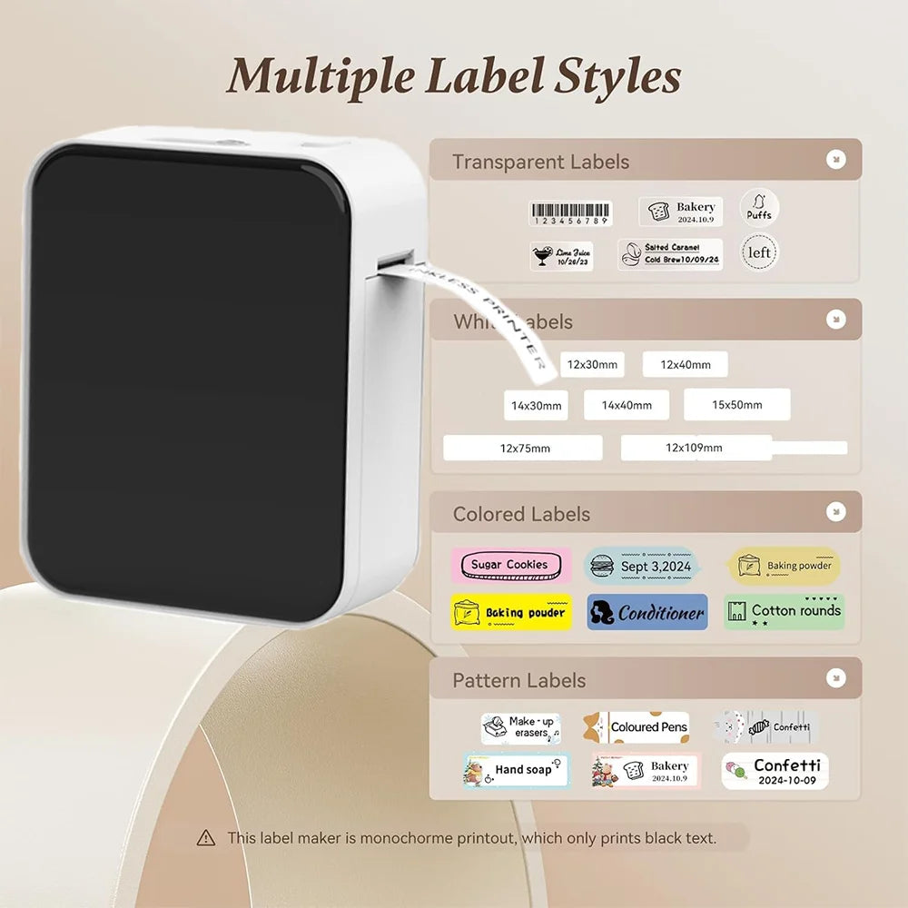 Marklife Mini Bluetooth Thermal Label Printer D110 B21 P15 Without Ink Self-Adhesive Stickers Printer For Office Kitchen School
