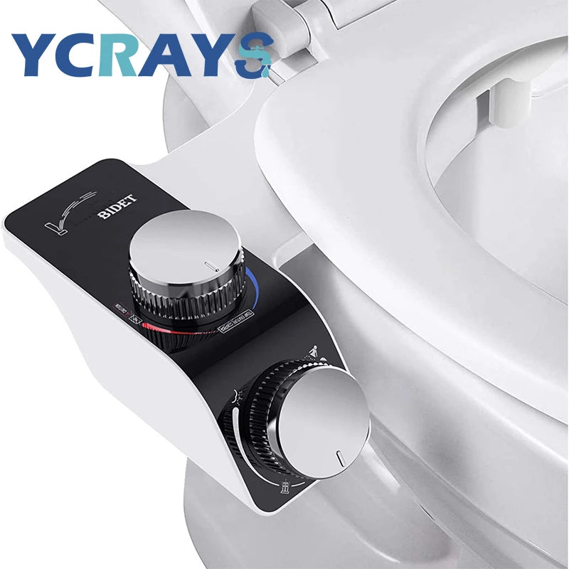 Bidet Toilet Seat Attachment Non-Electric Self-Cleaning Dual Nozzles Wash Hot Cold Mixer Water Lady Bathroom Accessories Sprayer