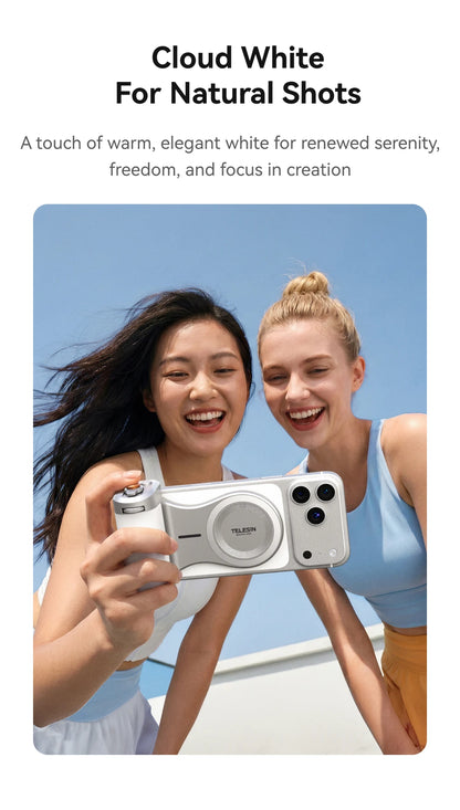 TELESIN Magnetic Phone Camera Shoot Hand Grip 3200Mha Powerbank Wireless Charging Phone Holder Remote Shooting Aid for Iphone