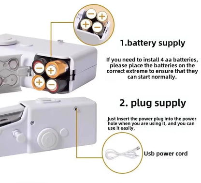 Portable Mini Sewing Machine Handheld Electric Sewing Machine With Bobbin Suitable for Needlework and Manual Work Hand Home DIY