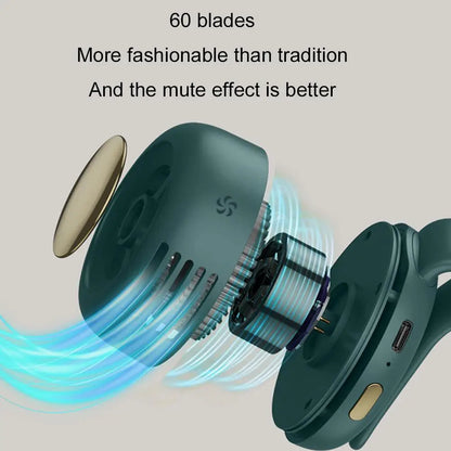 Portable Silent Mini Bladeless Electric Fan,Small fan Clip on Shirt Waist Mini Bladeless Fan Adjustable 3-Speed For Outdoor NEW