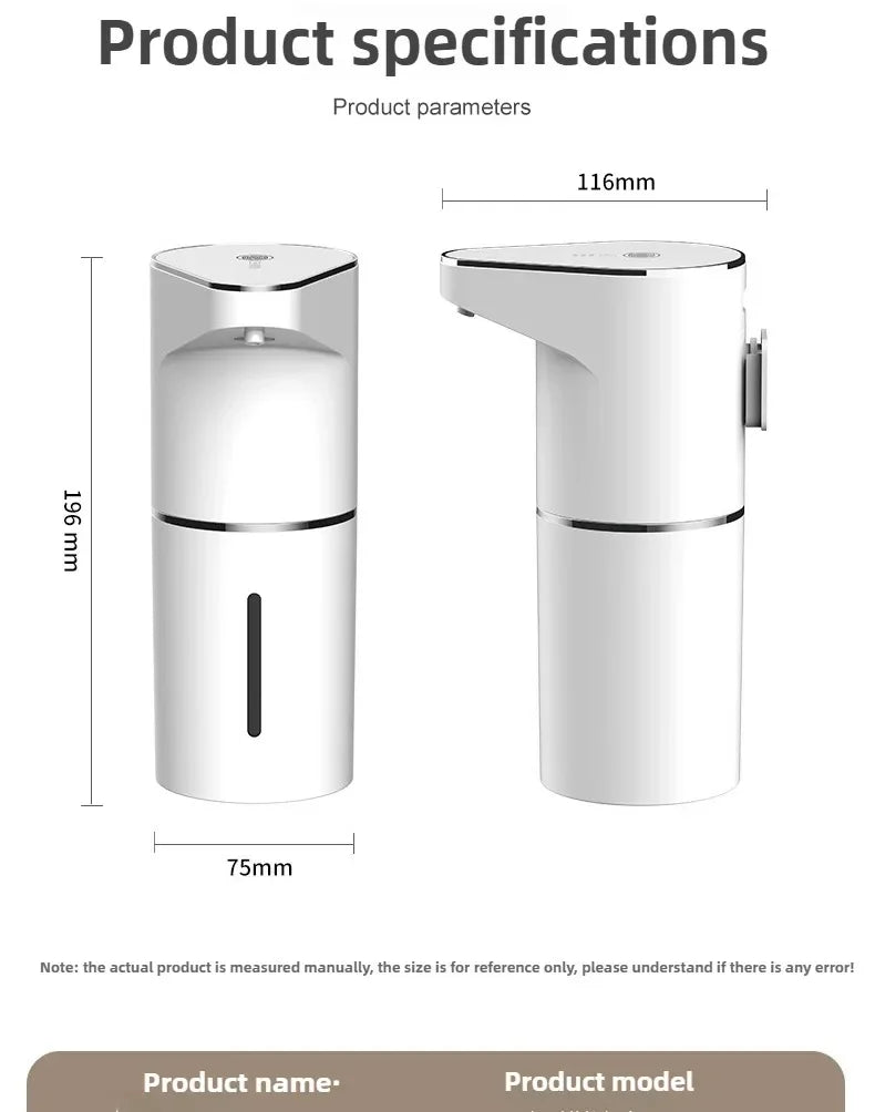 2026 New Automatic Foam Soap Dispensers Bathroom Smart Washing Hand Machine With USB Charging White High Quality ABS Material