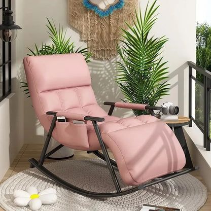 Rocking chair Adult recliner Balcony Lazy sofa Internet celebrity leisure chair Lunch break folding back chair