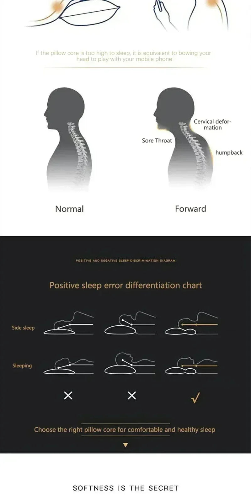 Pillow Pillow Core Neck Pillow Middle-aged and Elderly Adult Special Pillow Household Single Student Dormitory Pillow