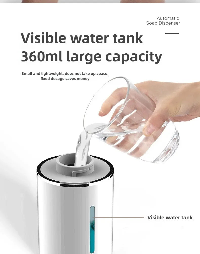 2026 New Automatic Foam Soap Dispensers Bathroom Smart Washing Hand Machine With USB Charging White High Quality ABS Material
