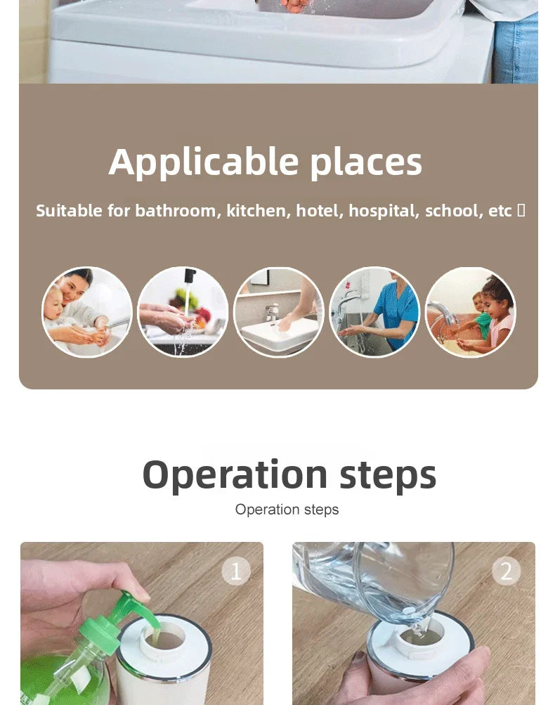 2026 New Automatic Foam Soap Dispensers Bathroom Smart Washing Hand Machine With USB Charging White High Quality ABS Material