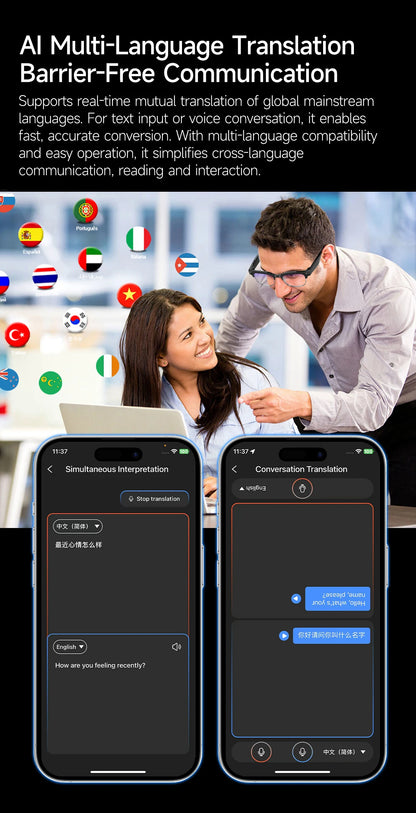 2026 New 8K HD AI Smart Glasses Men with Chat GPT 800MP Camera Bluetooth Call AI Translation Voice Assistant Control Unisex Sung