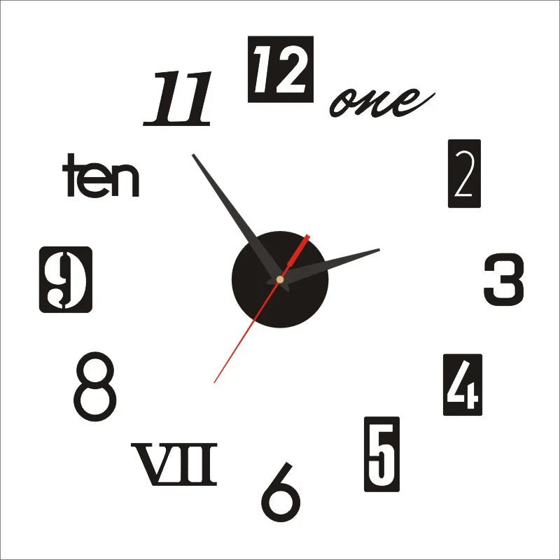 Creative Luminous Silent Wall Clock DIY Living Room Bedroom Three-dimensional Decorative Digital Clock Acrylic Wall Home Decor