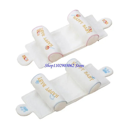 B5XB Infant Head Rest Pillow Breathable Pearls Cotton Filling Machine Washable Design For Crib Strollers Car