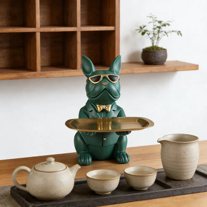 Multi Functional Bulldog Tray Animal Statue Creative Ornament Living Room Bedroom Miscellaneous Storage Home Decoration Gift