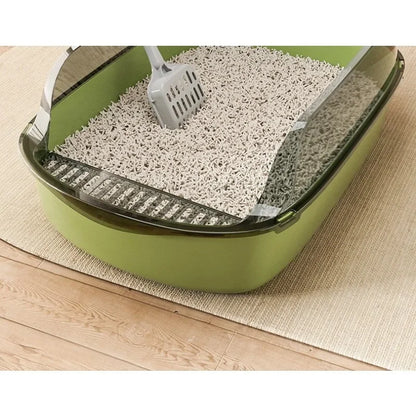 Anti Tracking Semi‑Enclosed Cat Litter Box Odor Control Pet Toilet with Detachable Scoop for Indoor Cats