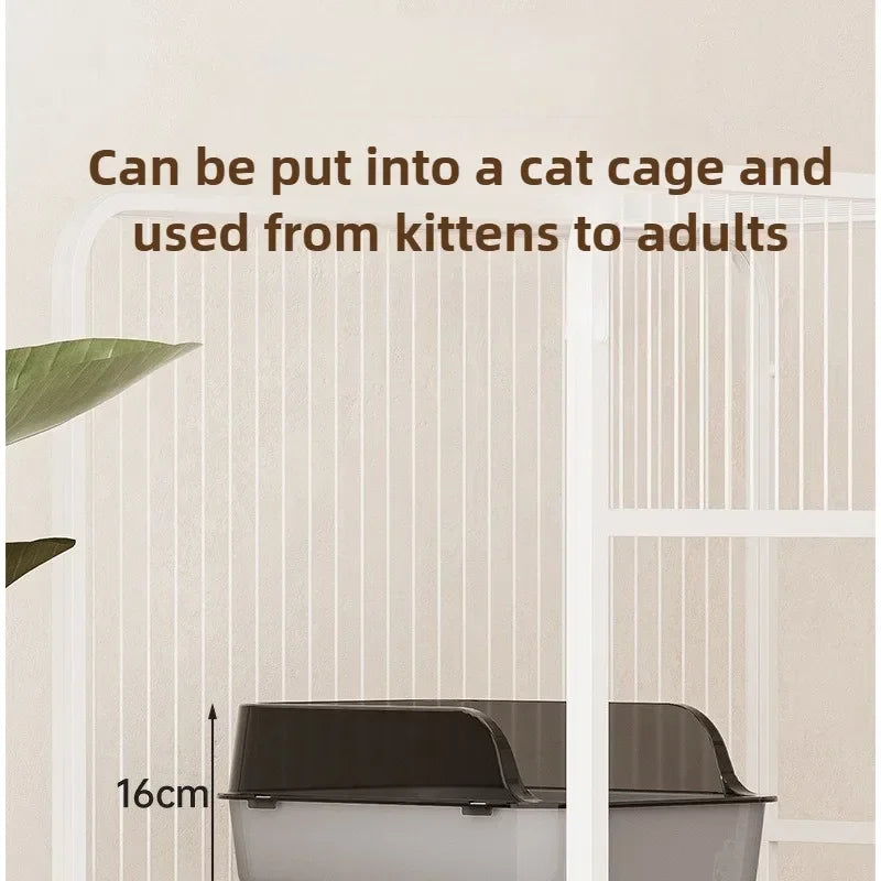 Anti Tracking Semi‑Enclosed Cat Litter Box Odor Control Pet Toilet with Detachable Scoop for Indoor Cats