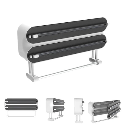 3 In 1/only 1 functional Aluminum Film Wrap Cutter WallMount Paper Towel Holder Cling Film Cutting Holder Plastic Wrap Dispenser