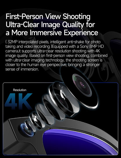 2026 New 8K HD AI Smart Glasses Men with Chat GPT 800MP Camera Bluetooth Call AI Translation Voice Assistant Control Unisex Sung