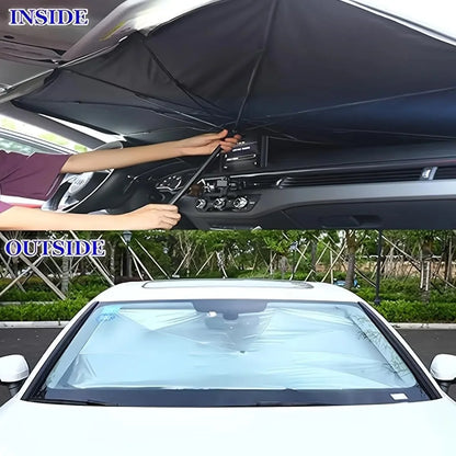 Portable Car Windshield Sunshade, Foldable Windshield Sun Umbrella, Car Exterior Accessory, Car Windshield Cooling Umbrella for Daily Use, Car Window Shades
