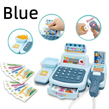 Simulation Shopping Cash House Toys Electronic Game Lighting And Sound Effects Supermarket Cashier Toys