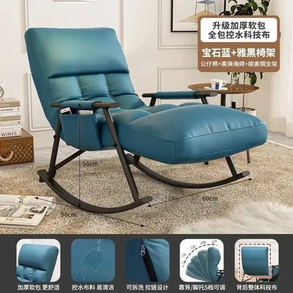 Rocking chair Adult recliner Balcony Lazy sofa Internet celebrity leisure chair Lunch break folding back chair