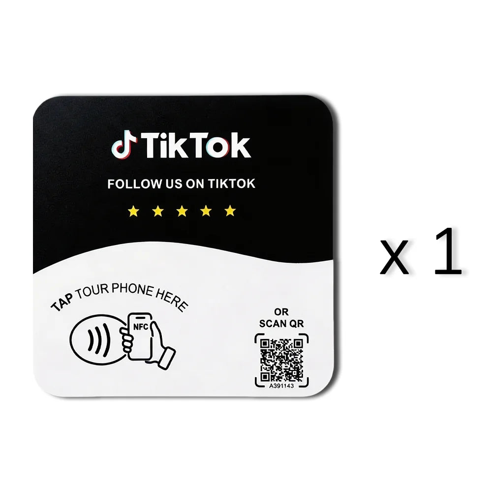 NFC 215 square programmable for Google Review Card NFC Station Table 13.56Mhz QR code editable Standing Card
