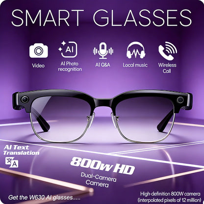 2026 New 8K HD AI Smart Glasses Men with Chat GPT 800MP Camera Bluetooth Call AI Translation Voice Assistant Control Unisex Sung