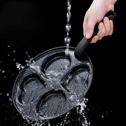 Mini 4 Grids Fried Egg Pan Rapid Heating Anti -scald Handle Divided Egg Skillet Non-stick Flat Bottom Pancake Pan Breakfast