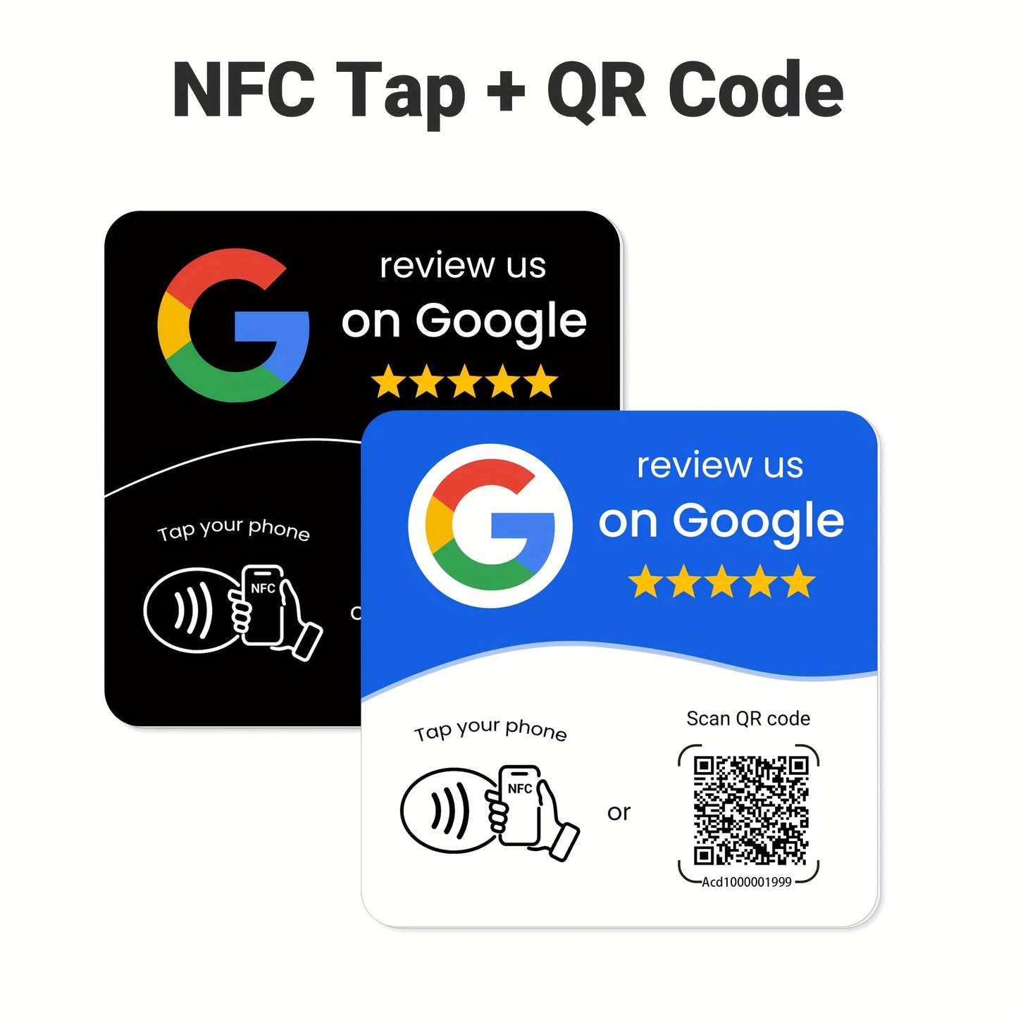NFC 215 square programmable for Google Review Card NFC Station Table 13.56Mhz QR code editable Standing Card