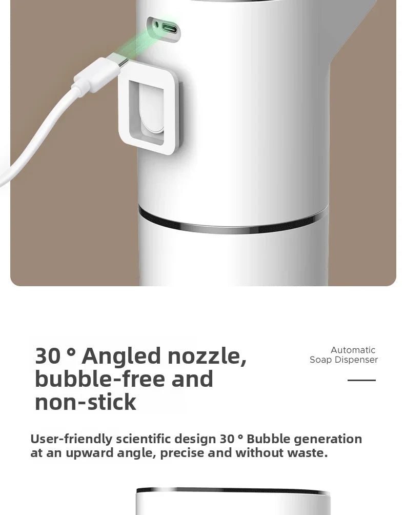 2026 New Automatic Foam Soap Dispensers Bathroom Smart Washing Hand Machine With USB Charging White High Quality ABS Material