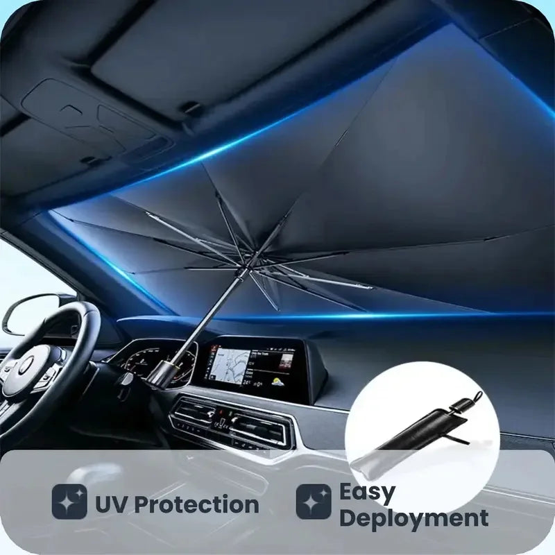 Portable Car Windshield Sunshade, Foldable Windshield Sun Umbrella, Car Exterior Accessory, Car Windshield Cooling Umbrella for Daily Use, Car Window Shades