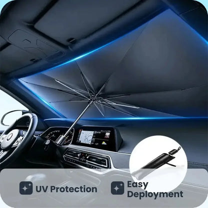 Portable Car Windshield Sunshade, Foldable Windshield Sun Umbrella, Car Exterior Accessory, Car Windshield Cooling Umbrella for Daily Use, Car Window Shades