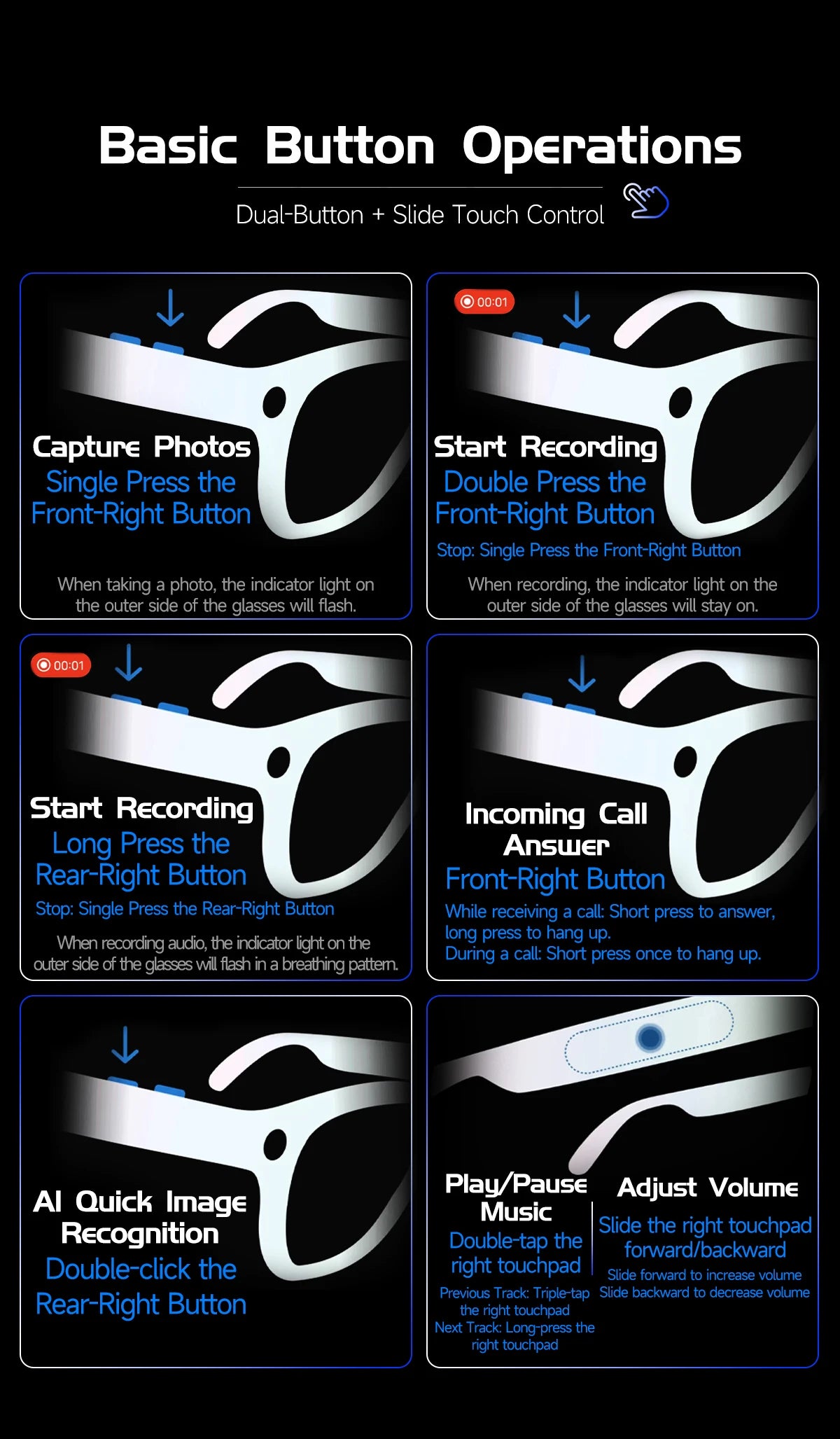 2026 New 8K HD AI Smart Glasses Men with Chat GPT 800MP Camera Bluetooth Call AI Translation Voice Assistant Control Unisex Sung