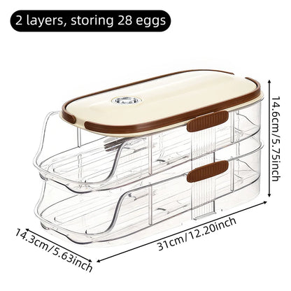 1 piece, egg storage box, automatic rolling refrigerator egg rack storage, hand-held egg refrigerator side door storagerack
