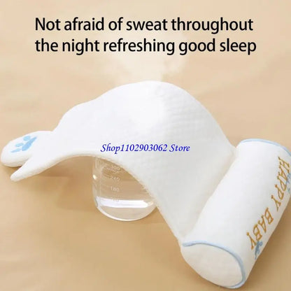 B5XB Infant Head Rest Pillow Breathable Pearls Cotton Filling Machine Washable Design For Crib Strollers Car
