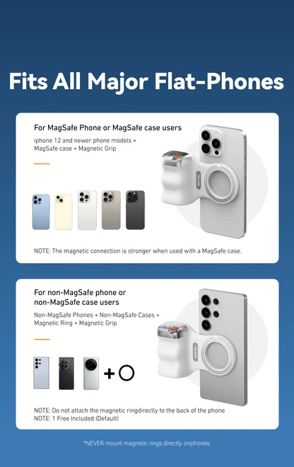 TELESIN Magnetic Phone Camera Shoot Hand Grip Universal Smart Phone Holder Shooting Aid Remote Control Handle for Iphone Andriod