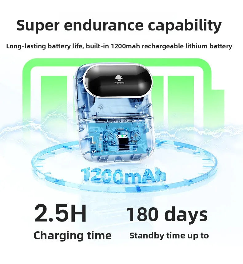 Suitable for M108 label printer, small cross-border e-commerce price Bluetooth self-adhesive thermal printer
